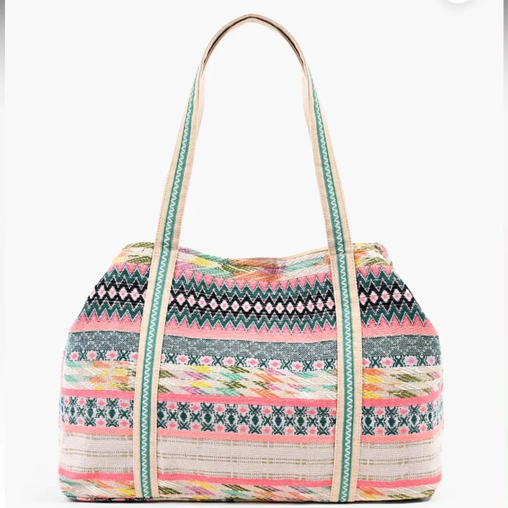 New America & Beyond Daphne Embellished Multi-Colored Hand beaded Tote - Picture 2 of 7